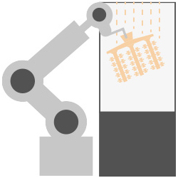 5. Enrobage céramique des couches renfort sur chaine automatique